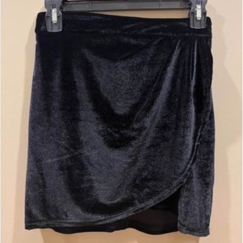velvet mini skirt